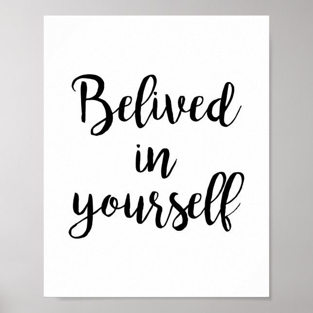 Poster Croyez en vous-même motivation typographique (Devant)