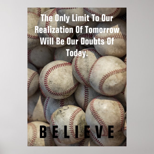 Poster Croyez La Motivation Inspirationnelle Du Baseball (Devant)