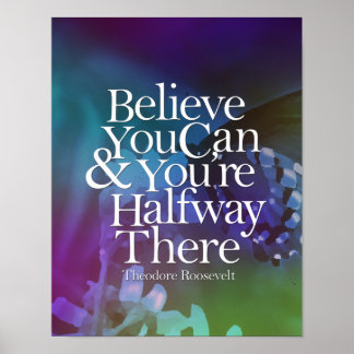 Poster Croyez Que Vous Pouvez Beurre Motivationnel Fleur