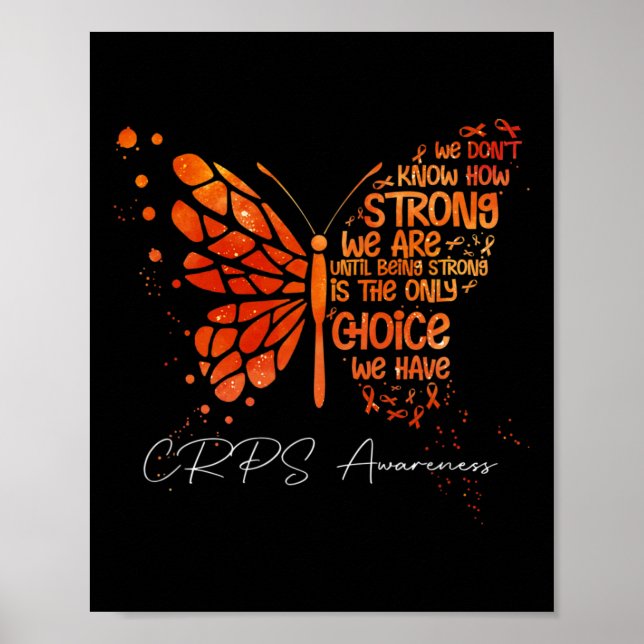 Poster Crps Papillon Orange Ribbon Crps sensibilisation (Devant)