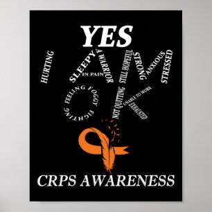 Poster Crps Sensibilisation Douleur Chronique Orange Ribb
