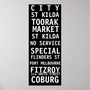 POSTER CRU DE MELBOURNE DE ROULEAU DE TRAM