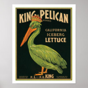 Poster Cru de salade "Iceberg" du Roi Pelican la