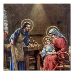 Poster cru la famille sainte, Jésus-Christ, Josef, Mary,