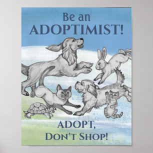 Poster Cruauté animale "Adoptez, n'achetez pas" Animaux d