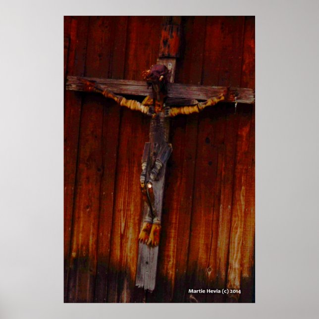Poster Crucifix sur le bois (Devant)