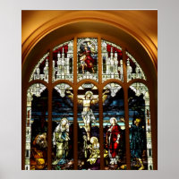 Crucifixion de la fenêtre en verre de Jésus