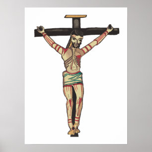 Poster Crucifixion Jésus Christ Croix Aquarelle art