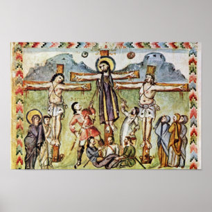 Poster Crucifixion Par Meister Des Rabula-Evangeliums (Be