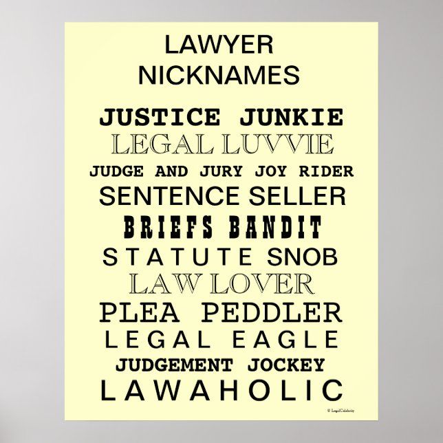 Poster Cruel Avocat Noms D'Avocat Drôle Noms D'Avocat (Devant)