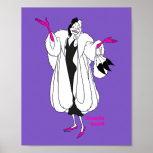 Poster Cruella De Vil Accessoires Magenta