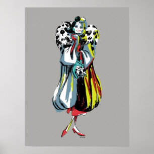 Poster Cruella De Vil Dans ses fourrures