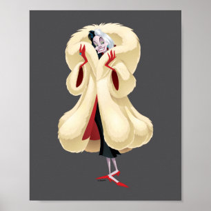 Poster Cruella De Vil Fourrure à la mode