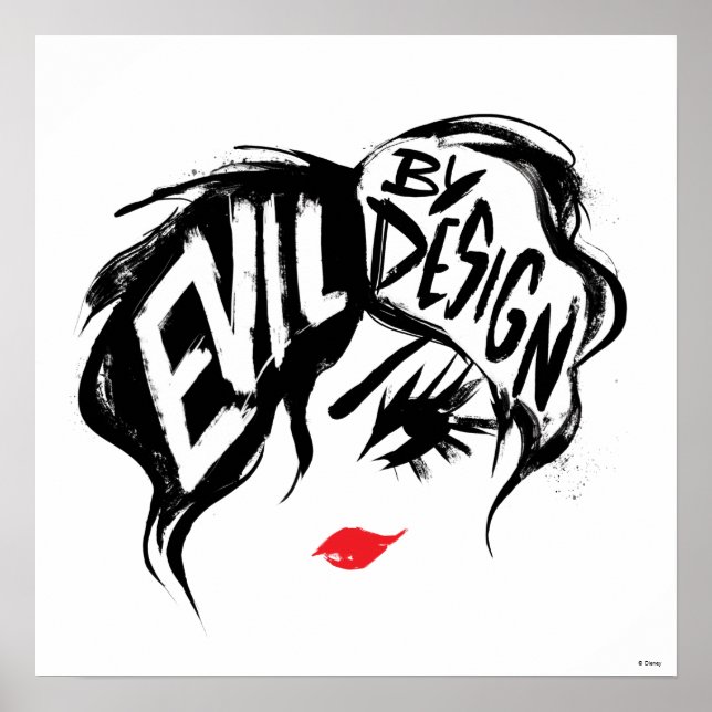 Poster Cruella | Evil By Design Brush Stroke Peinture (Devant)