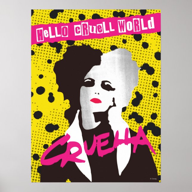 Poster Cruella | Hello Cruell World Ransom Stencil Art (Devant)
