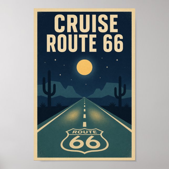 Poster Cruise Route 66 Midnight Litho (Devant)