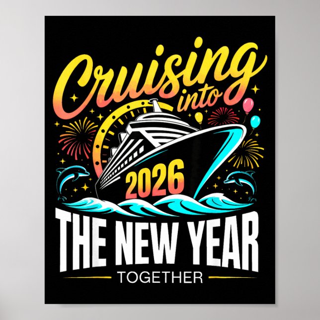 Poster Cruising Into The New Year 2026 Matching Family Cr (Devant)
