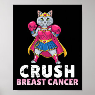 Poster Crush Cancer Du Sein Avec Turc Angora Cat Warrio