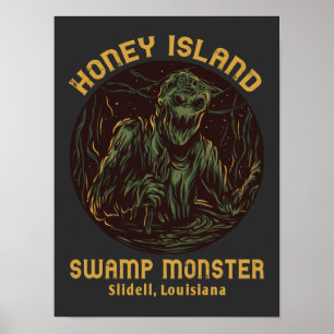 Poster Cryptid de monstre de marais de Honey Island