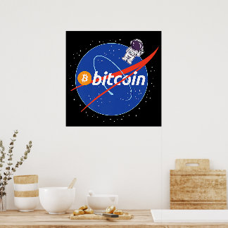 Poster Crypto spatial astronaute Bitcoin tendance