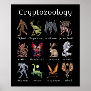 Poster Cryptozoologie Cryptid Créatures
