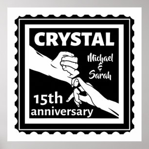 Poster Crystal 15e anniversaire mariage tenant la main