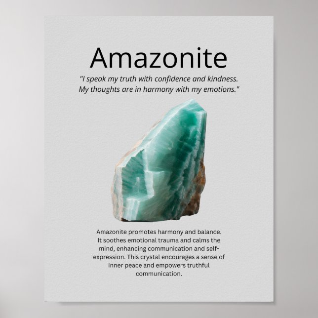 Poster Crystal Amazonite Signification (Devant)