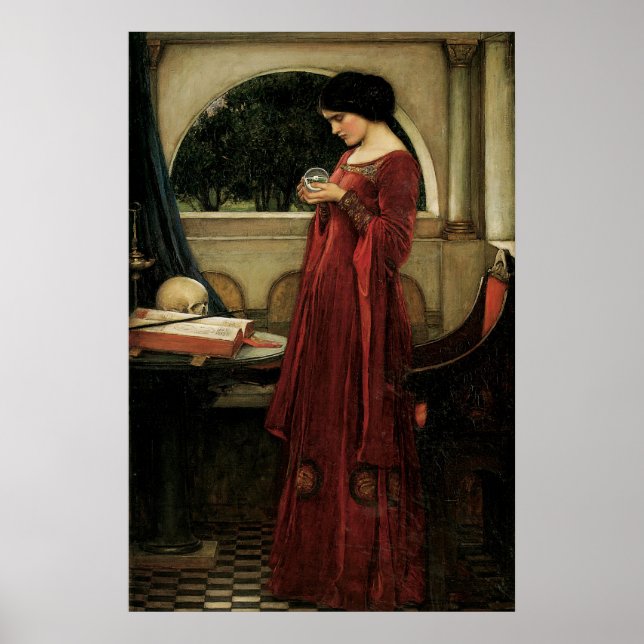 Poster Crystal Ball par John William Waterhouse (Devant)