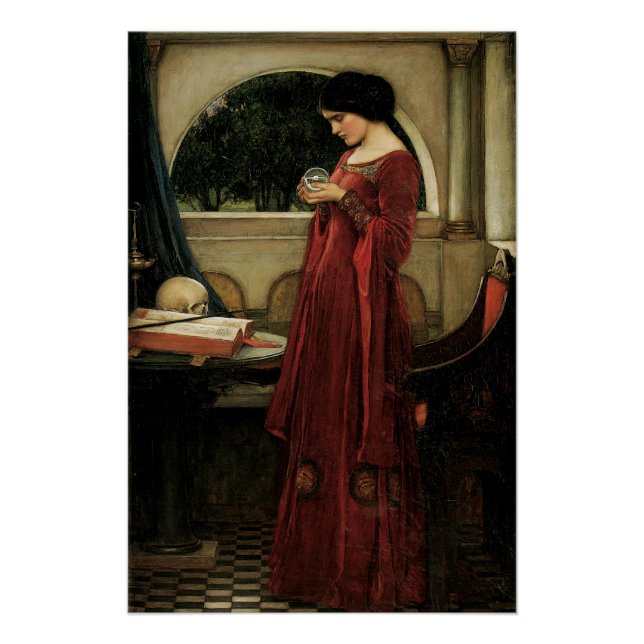 Poster Crystal Ball par John William Waterhouse (Devant)