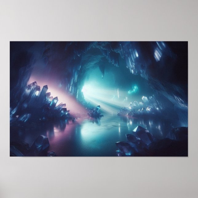 Poster Crystal Cave Dreamcore Espace Liminal Art Surreal (Devant)