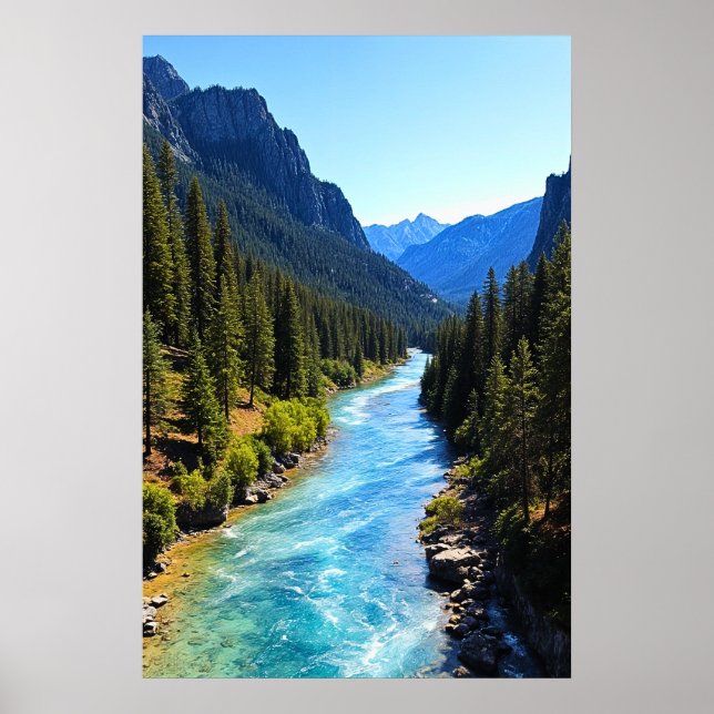 Poster Crystal Clear Mountain River (Devant)