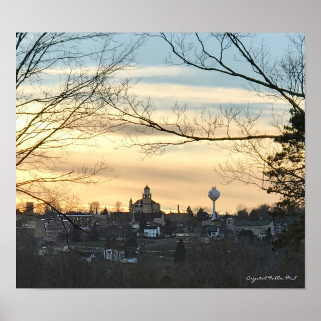 Poster Crystal Falls, MI Skyline (Devant)