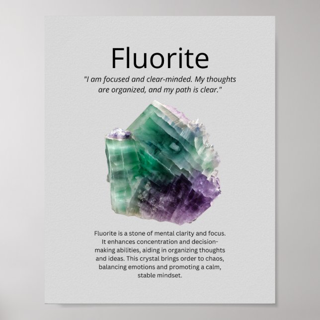 Poster Crystal Fluorite Signification (Devant)