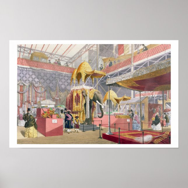 Poster Crystal Palace, Cour indienne, pub. par Dickinso (Devant)