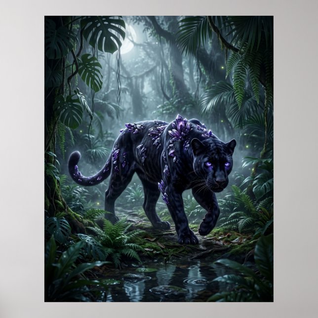 Poster Crystal Panther Night Glow (Devant)