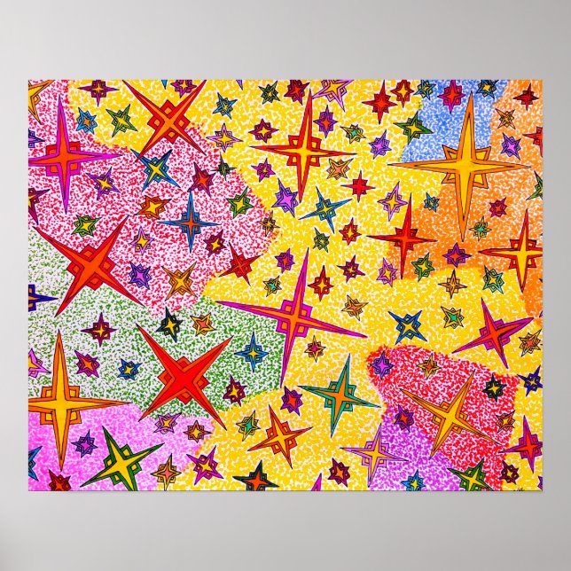 Poster Crystallize - Dessin abstrait (Devant)