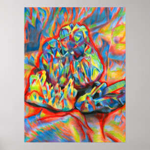 Poster Crystals Colored Pencil abstract Drawing art