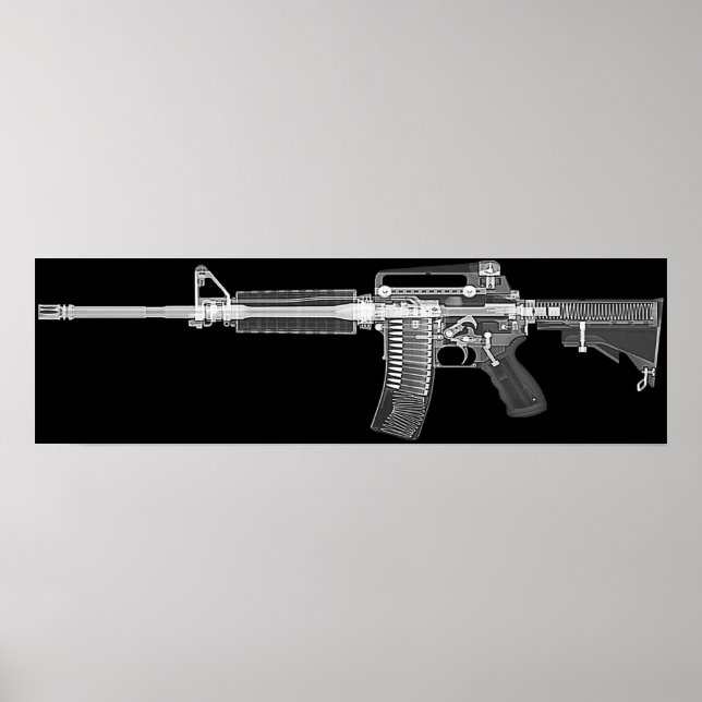 Poster CT/X du vrai fusil AR-15 ! Détail élevé (Devant)