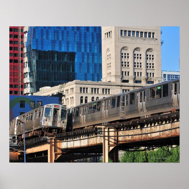 Poster CTA rapid transit Orange Line and Green Line (Devant)