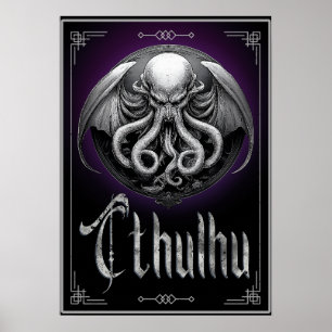 Poster Cthulhu Halloween monstre d'horreur