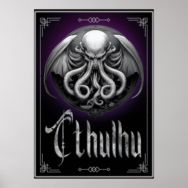 Poster Cthulhu Halloween monstre d'horreur (Devant)