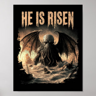 Poster Cthulhu, Il Est Ressuscité, Cthulh Horreur de Pâqu