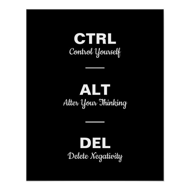 Poster Ctrl Alt Del Citation Motivationnelle (Devant)