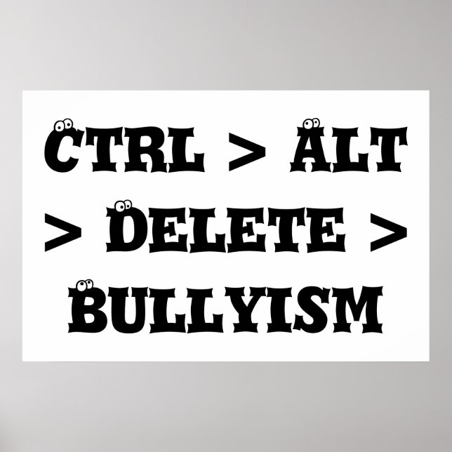 Poster Ctrl > Alt > Supprimer > Bullyisme - Anti Bully (Devant)