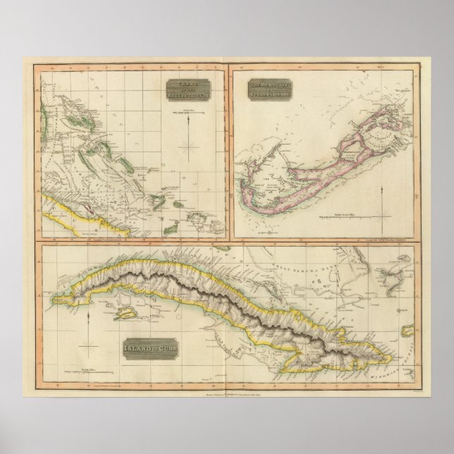 Poster Cuba, Bahama I, Bermudes (Devant)