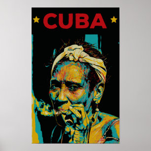 Poster Cuba Caraïbes femme typique de La Havane Carte pos
