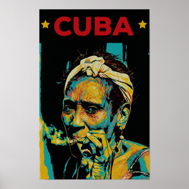 Poster Cuba Caraïbes femme typique de La Havane Carte pos (Devant)