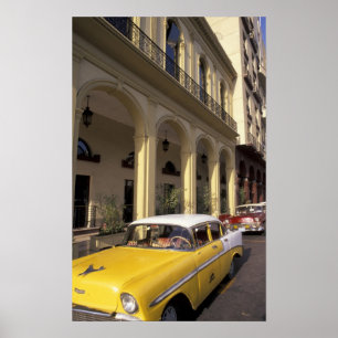 Poster Cuba, La Havane. Chevy's coloré des années 50