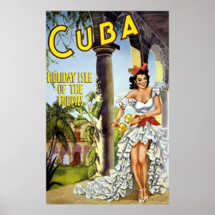 Poster Cuba L'Île De Vacances Des Tropiques