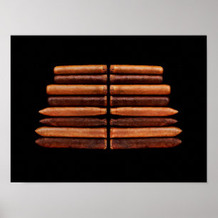 Poster Cubain Cigars En Habana Vip Minimalisme Noir